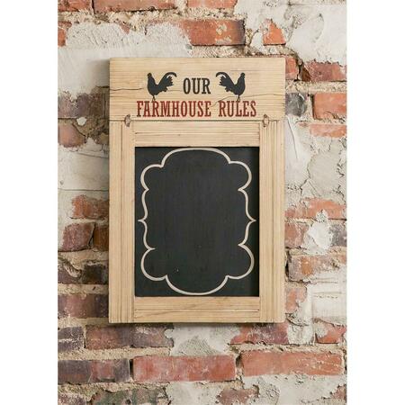 HERITAGE LACE 21 x 14 in. Farmhouse Rules Blackboard FH-021